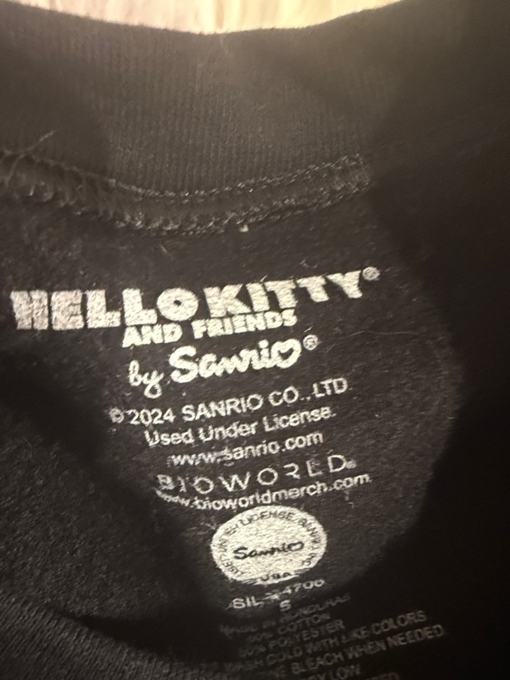 Hello Kitty Black Pullover Sweatshirt with Blue Pickleball Graphic oversized - Picture 4 of 4